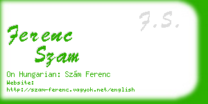 ferenc szam business card