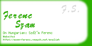 ferenc szam business card